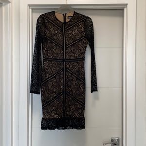Black & nude lace dress